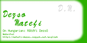 dezso matefi business card